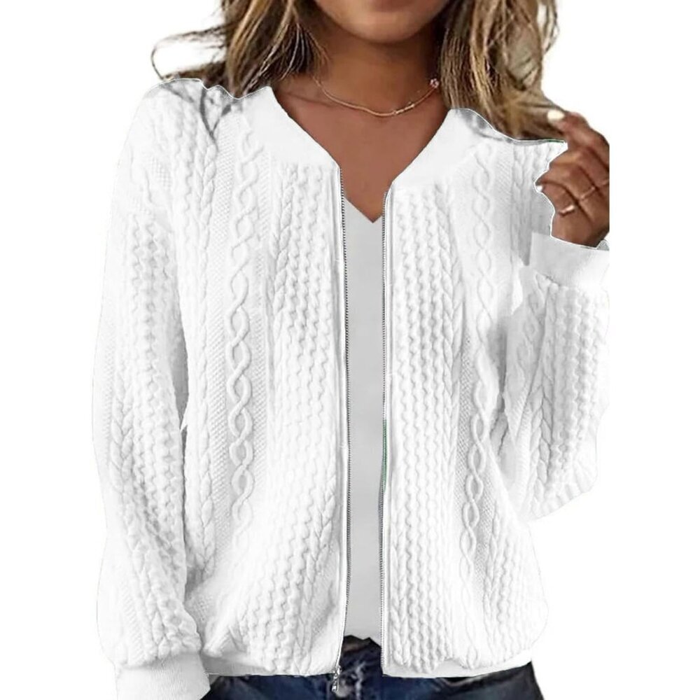 Women's Zip Up Cardigan Sweater Hoodie Long Sleeve Casual Outerwear